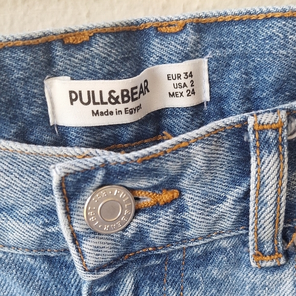 Pull & Bear 90s Straight Leg Jeans with Rips in Blue Size 2 - Picture 10 of 10